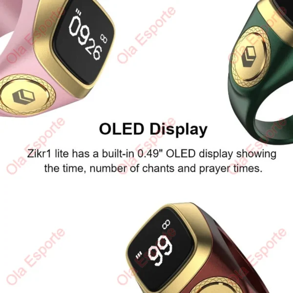 Ring Digital Tasbeeh 5 Prayer Time Vibration Reminder Waterproof Qibla - Image 3